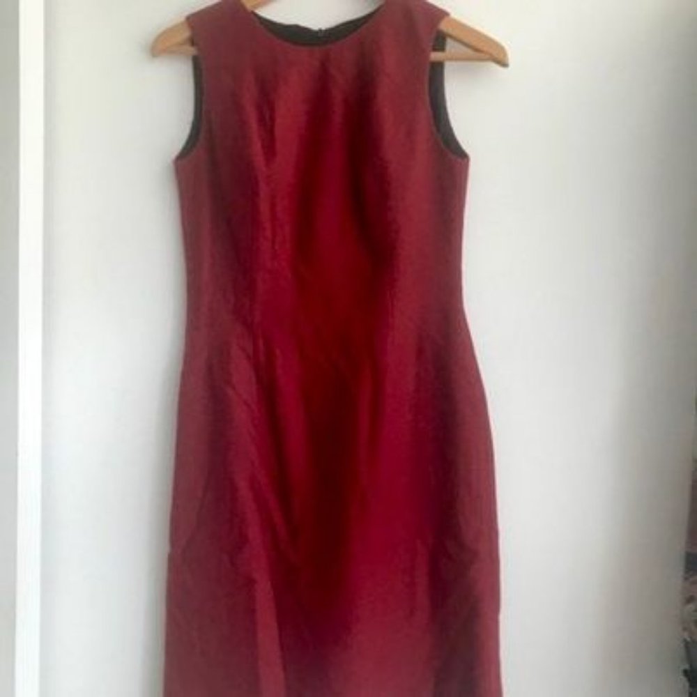 BCBG Classic Wool Blend Dress in Candy Apple Red